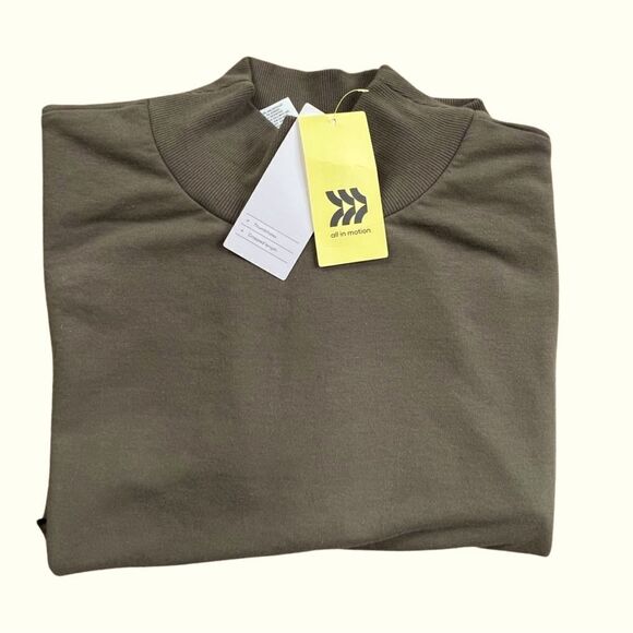 All In Motion Women’s French Terry Butter Wash Sweatshirt Army Green XL NWT - Picture 10 of 15